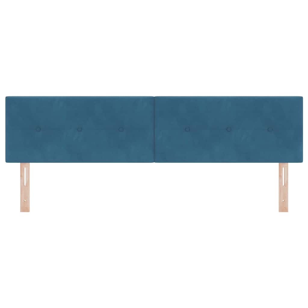 LED ágytámla LED szalagokkal Kék 180 cm Bársony