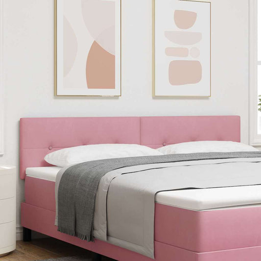 LED ágytámla LED szalagokkal Rózsaszín 180 cm Bársony