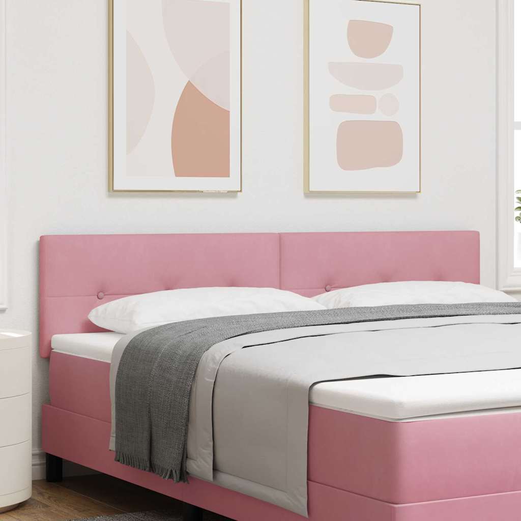 LED ágytámla LED szalagokkal Rózsaszín 180 cm Bársony