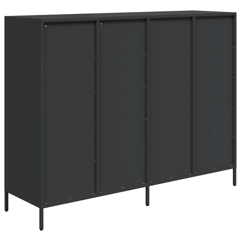 fekete hidegen hengerelt acél tálalószekrény 135x39x103,5 cm