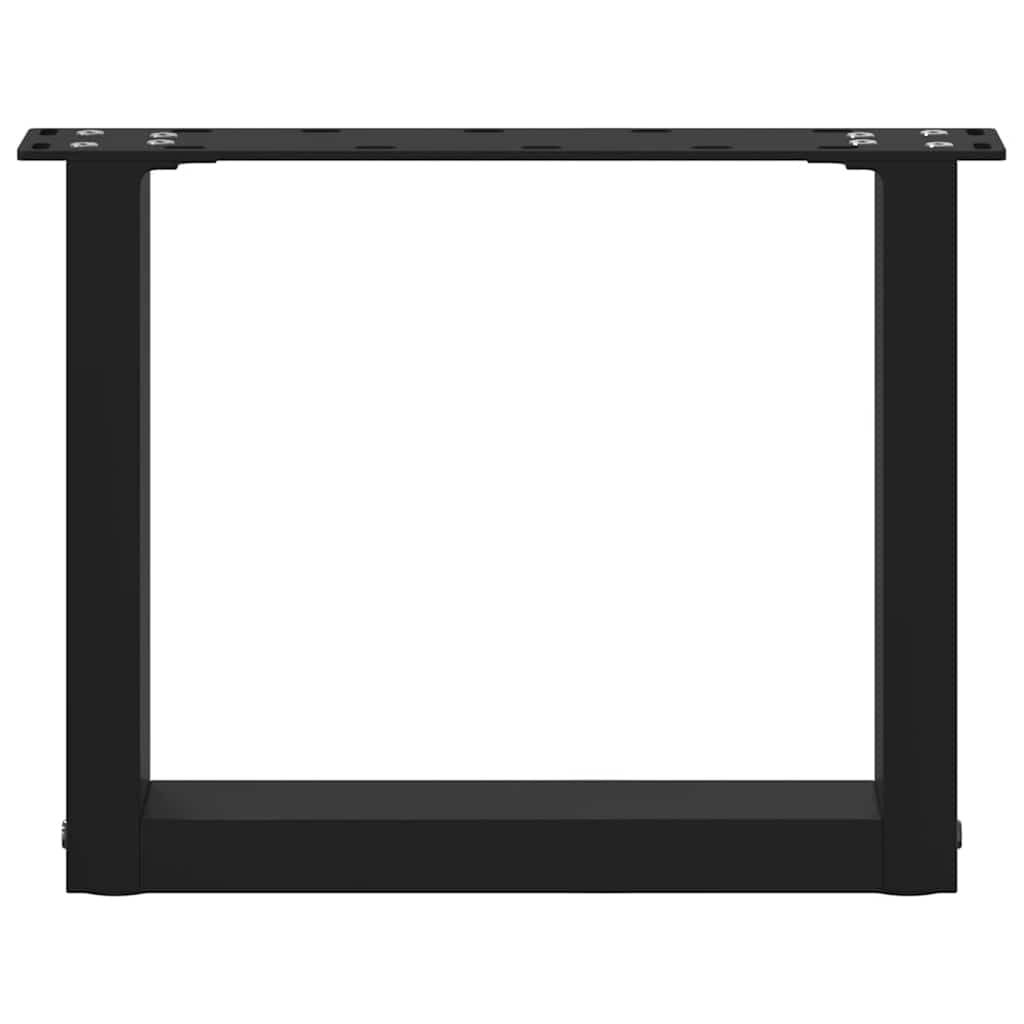 2 db U alakú fekete acél dohányzóasztal láb 30x(30-31) cm