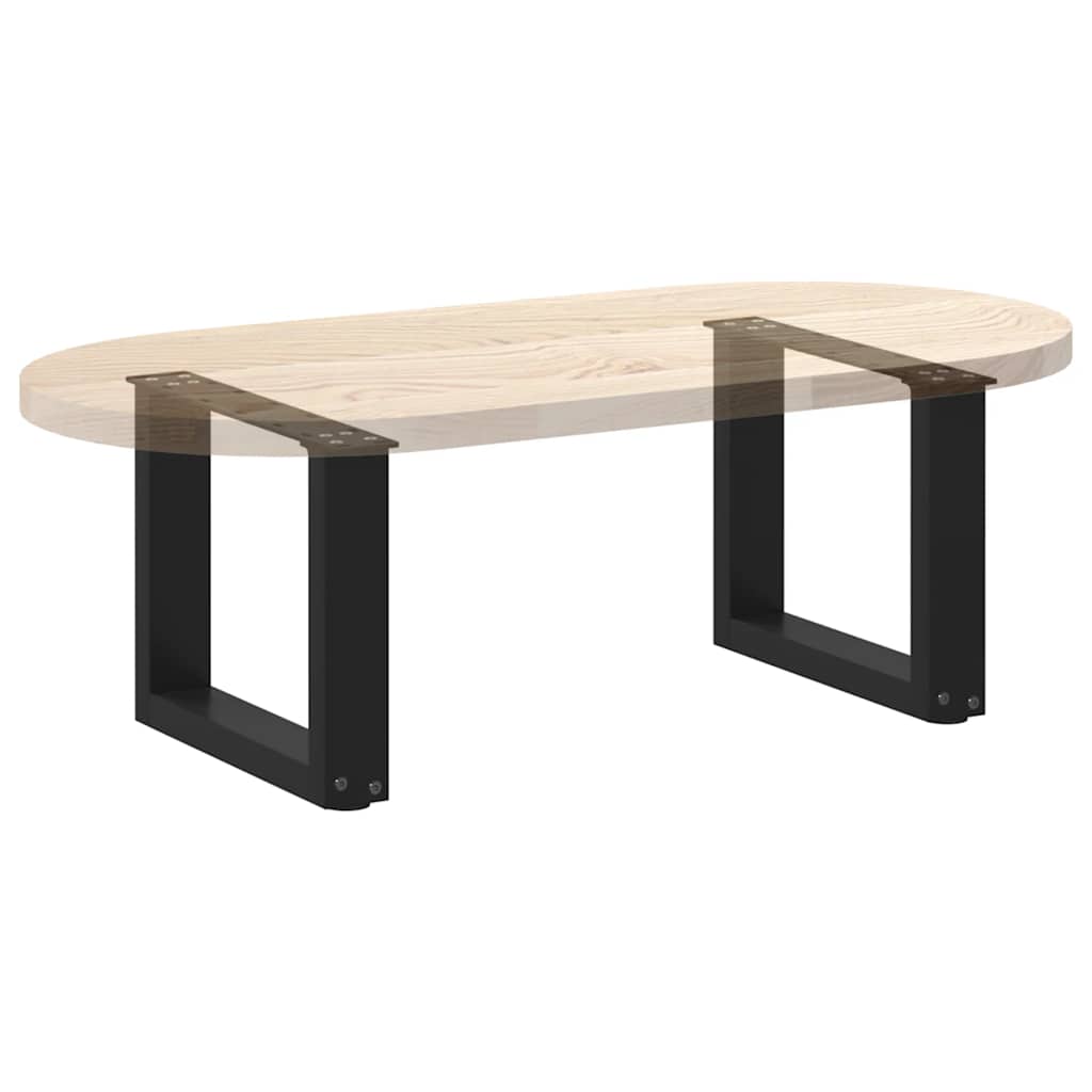 2 db U alakú fekete acél dohányzóasztal láb 30x(30-31) cm