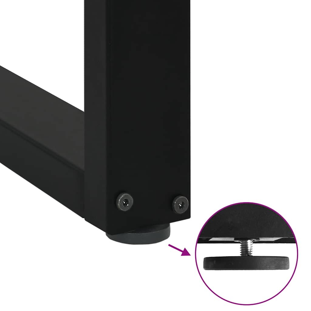 2 db U alakú fekete acél dohányzóasztal láb 30x(30-31) cm