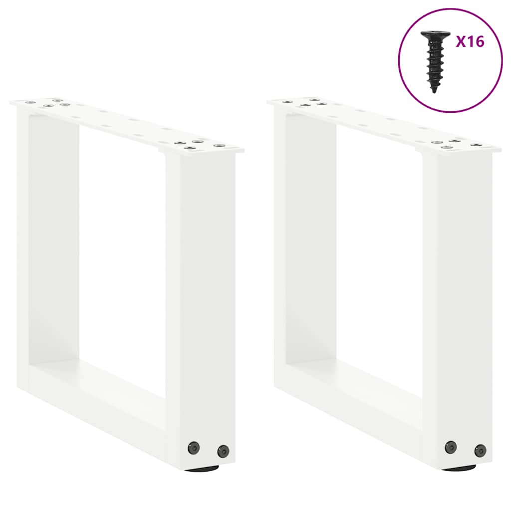 2 db U alakú fehér dohányzóasztal láb 30x(30-31) cm acél