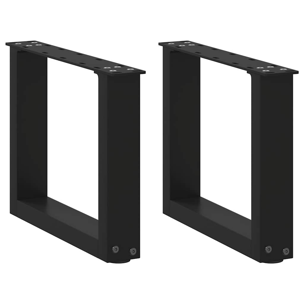 2 db U alakú dohányzóasztal láb fekete 40 x (30-31) cm acél dohányzóasztal láb