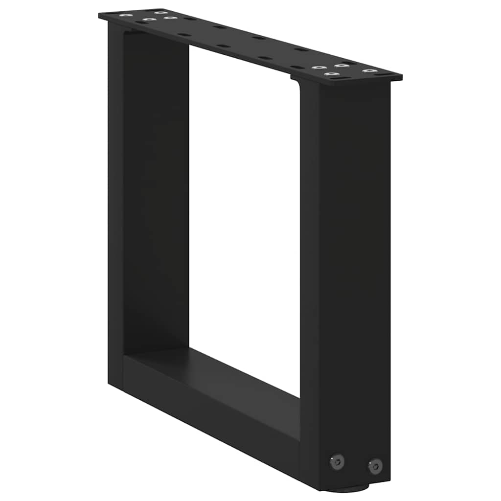 2 db U alakú dohányzóasztal láb fekete 40 x (30-31) cm acél dohányzóasztal láb