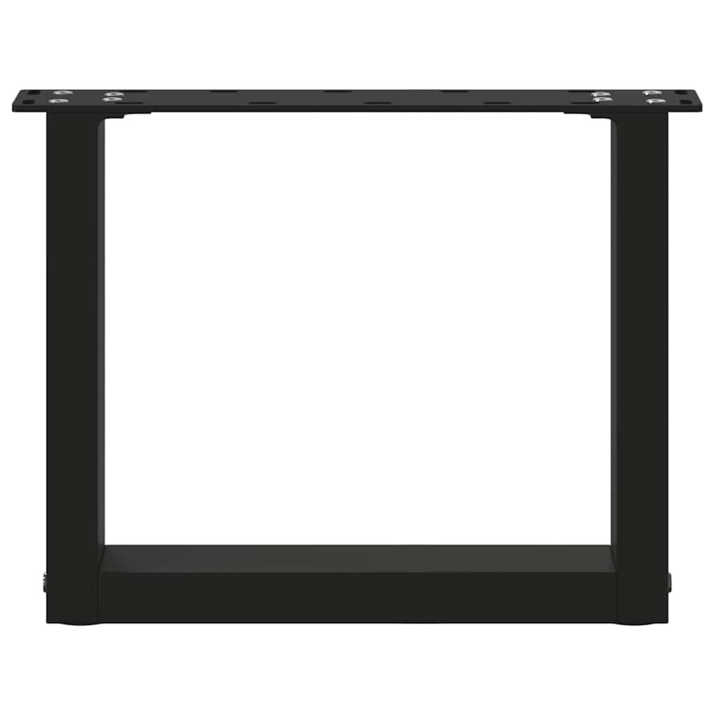 2 db U alakú dohányzóasztal láb fekete 40 x (30-31) cm acél dohányzóasztal láb