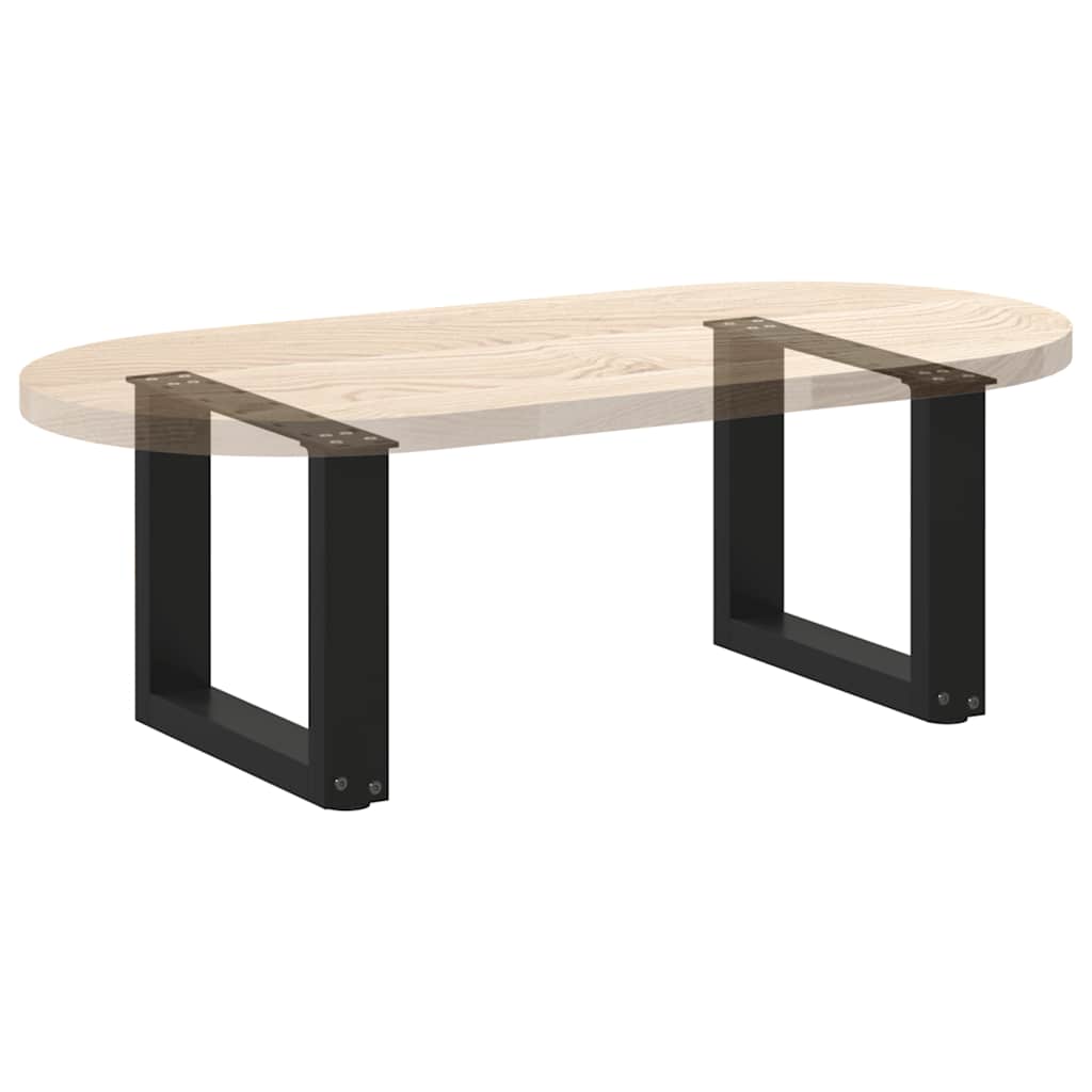2 db U alakú dohányzóasztal láb fekete 40 x (30-31) cm acél dohányzóasztal láb