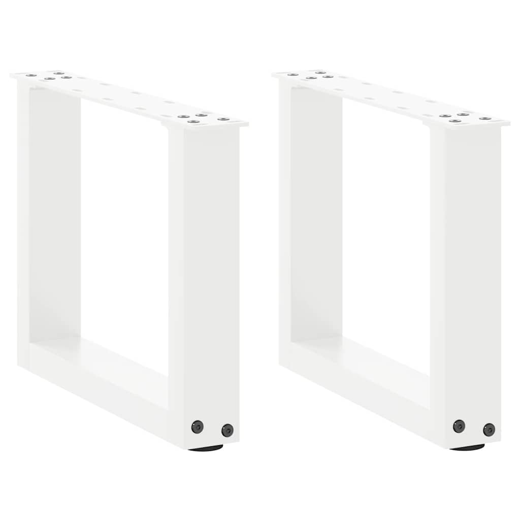 2 db U alakú dohányzóasztal láb fehér 40 x (30-31) cm acél