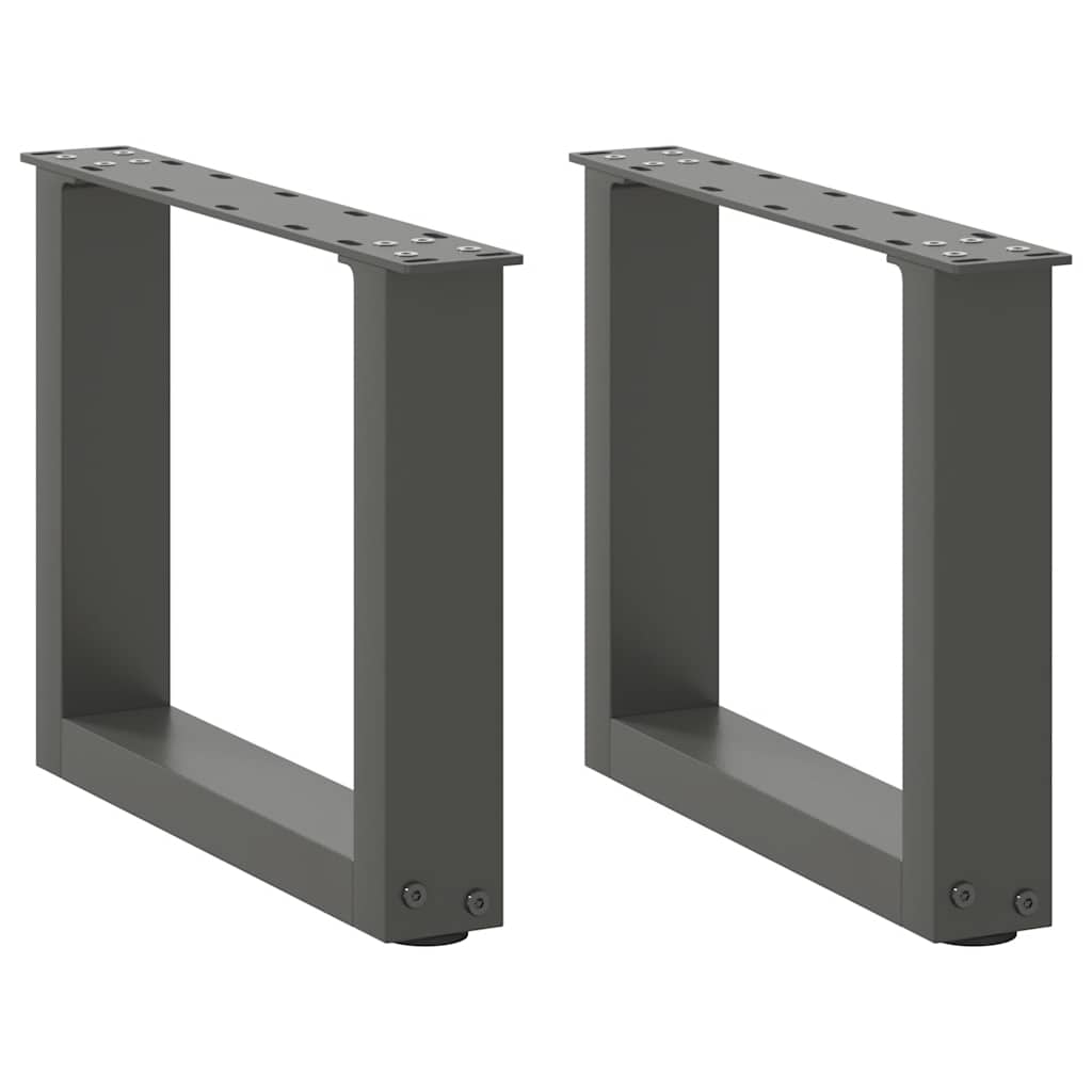 2 db antracitszürke U-alakú acél dohányzóasztal láb 40x(30-31) cm