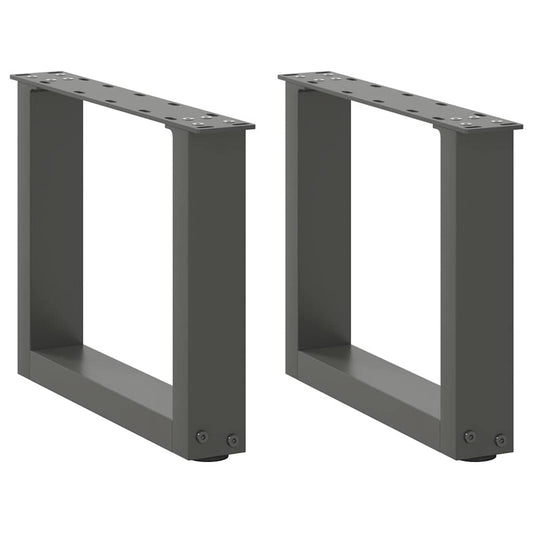 2 db antracitszürke U-alakú acél dohányzóasztal láb 40x(30-31) cm