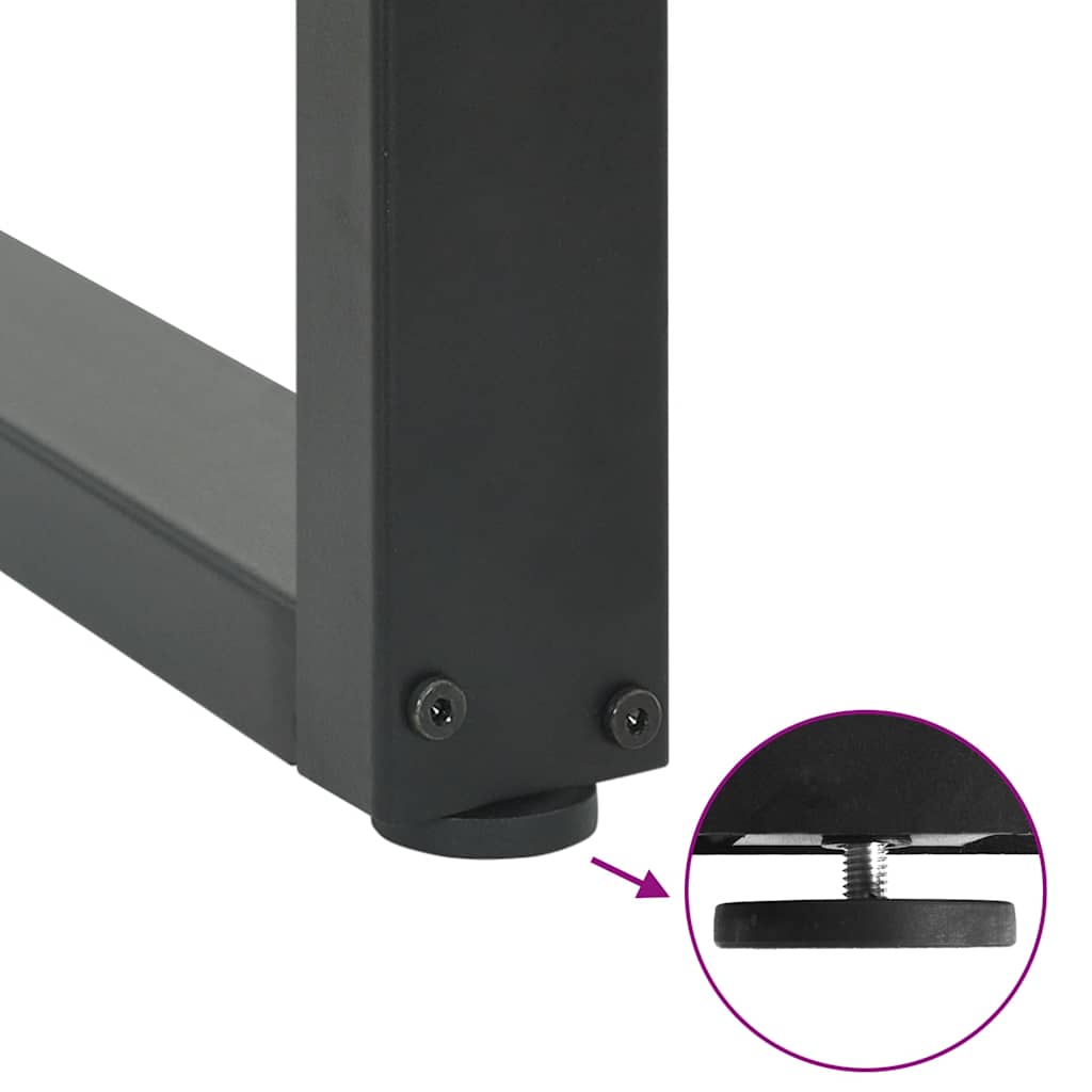2 db antracitszürke U-alakú acél dohányzóasztal láb 40x(30-31) cm
