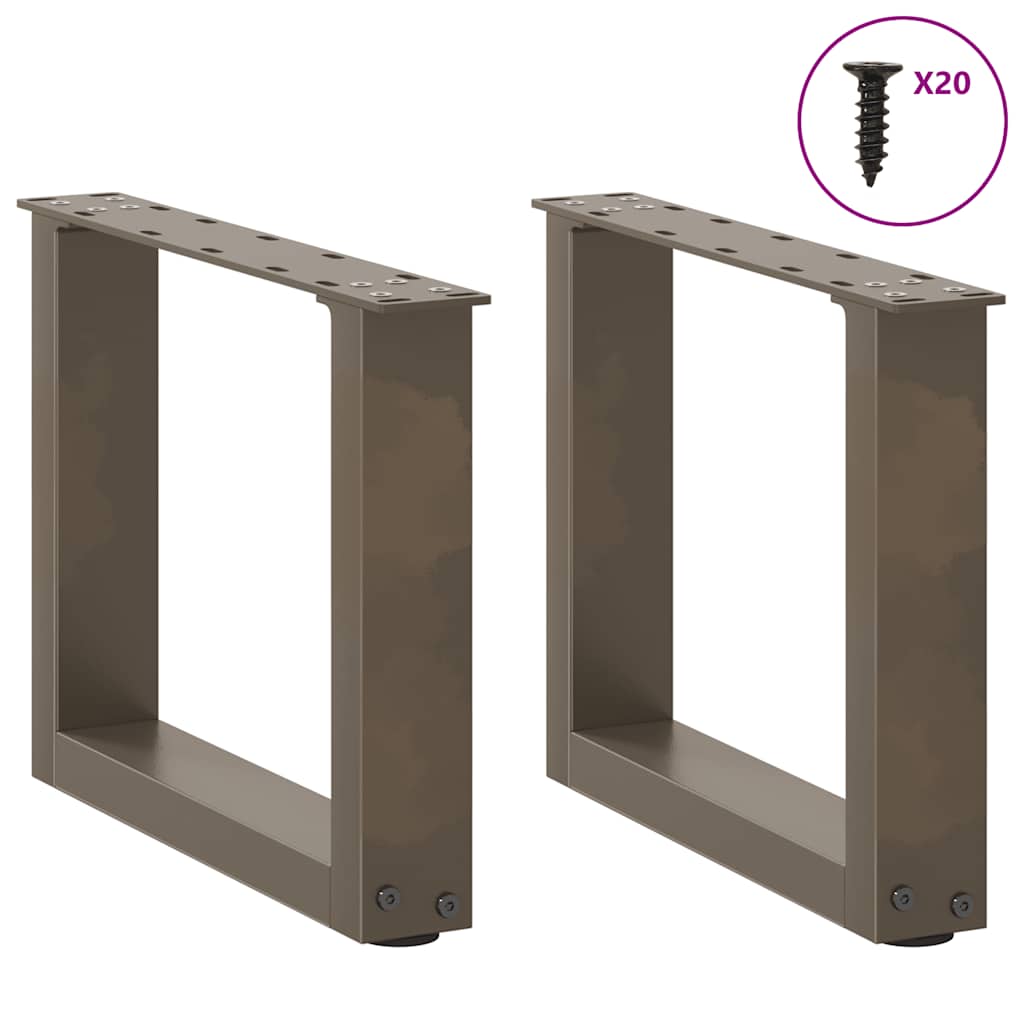 2 db U alakú natúr acél dohányzóasztal láb 40x(30-31) cm