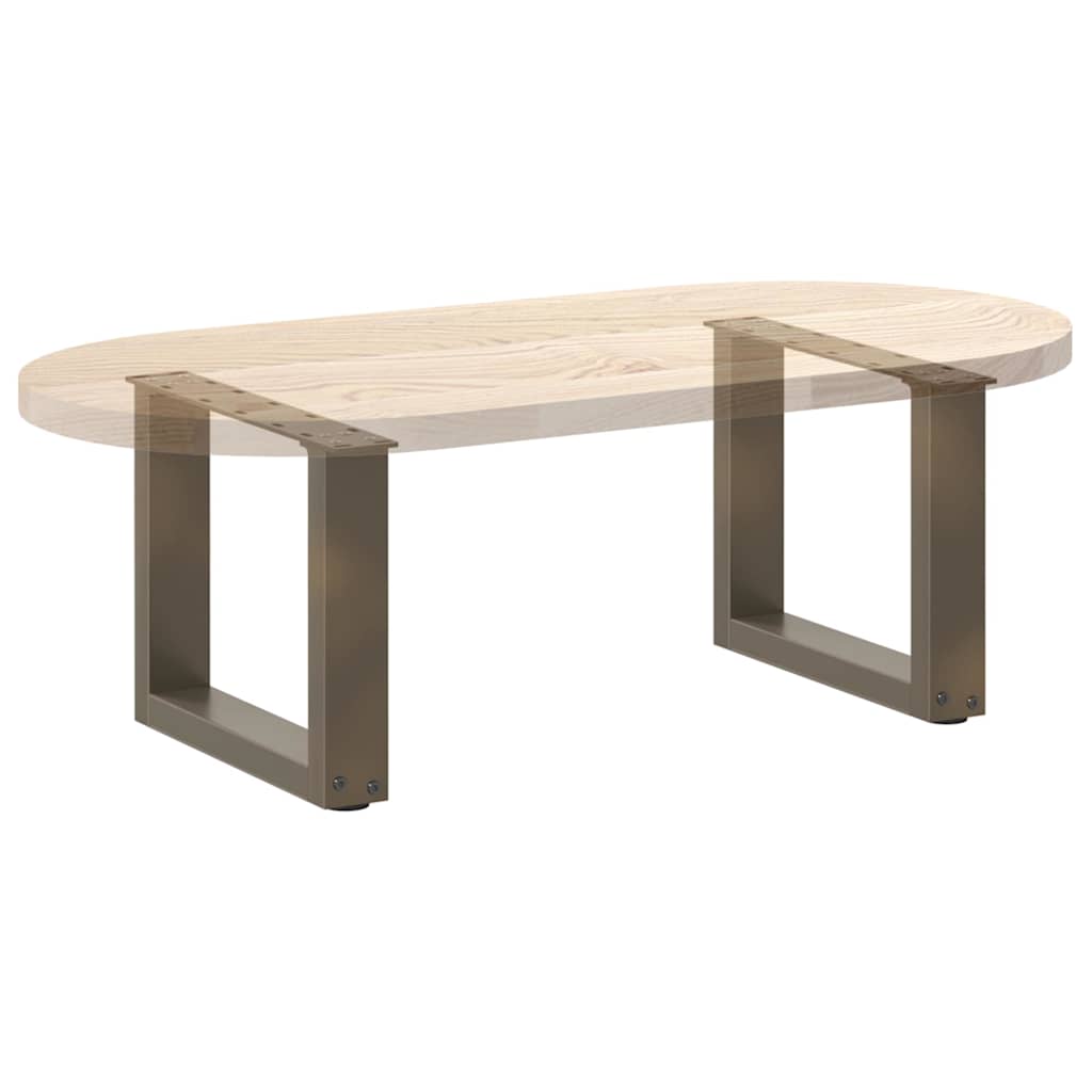 2 db U alakú natúr acél dohányzóasztal láb 40x(30-31) cm