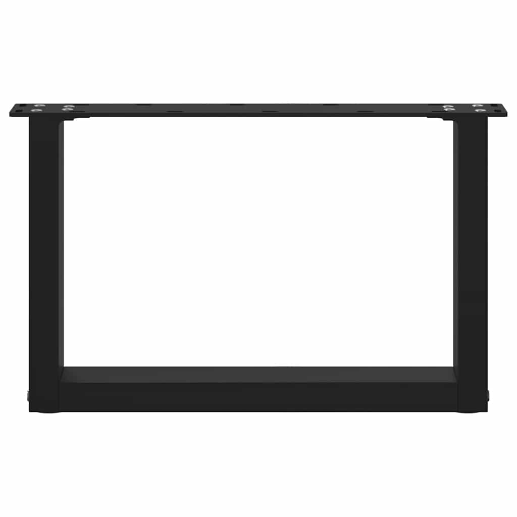 2 db fekete, U alakú acél dohányzóasztal láb 50 x (30-31) cm