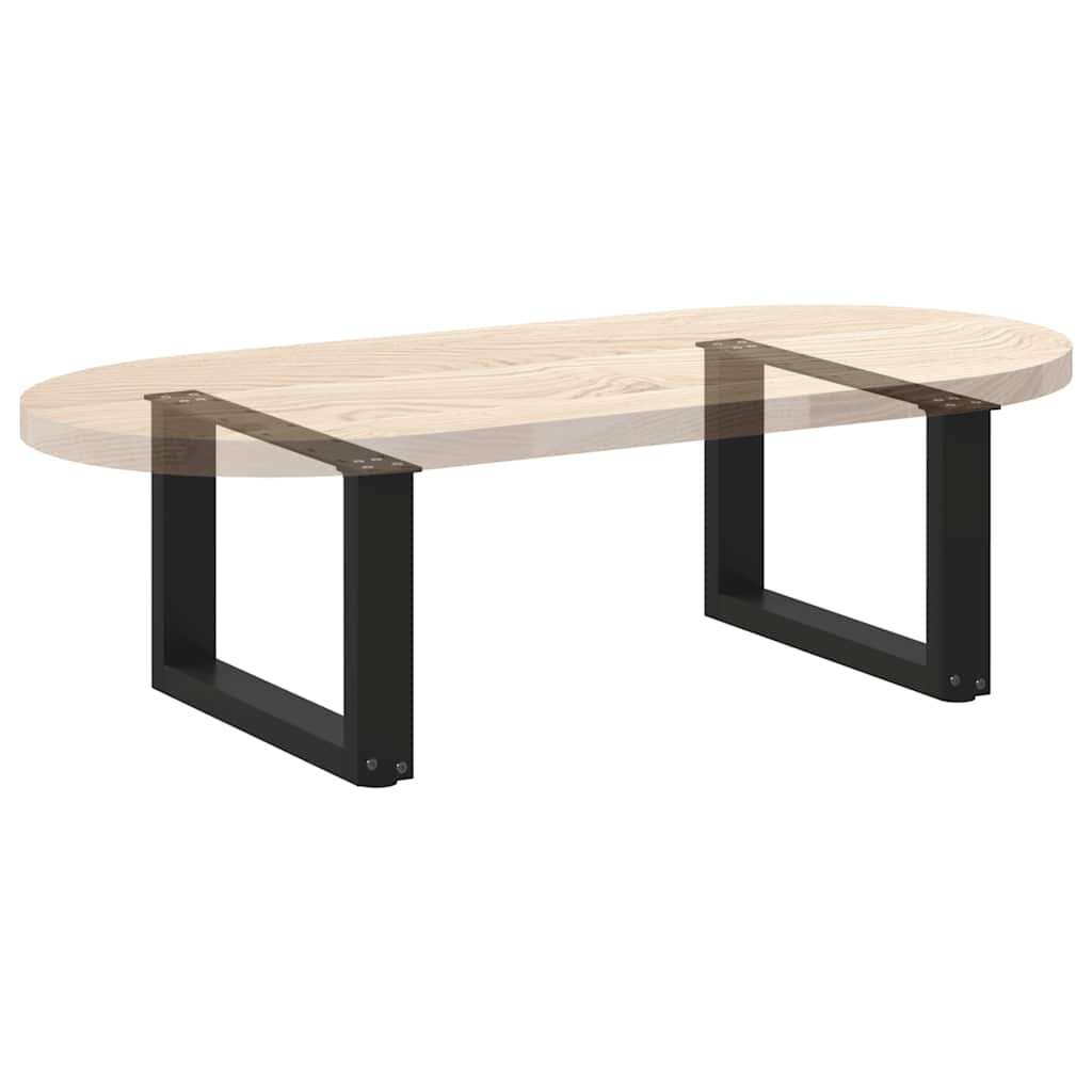 2 db fekete, U alakú acél dohányzóasztal láb 50 x (30-31) cm