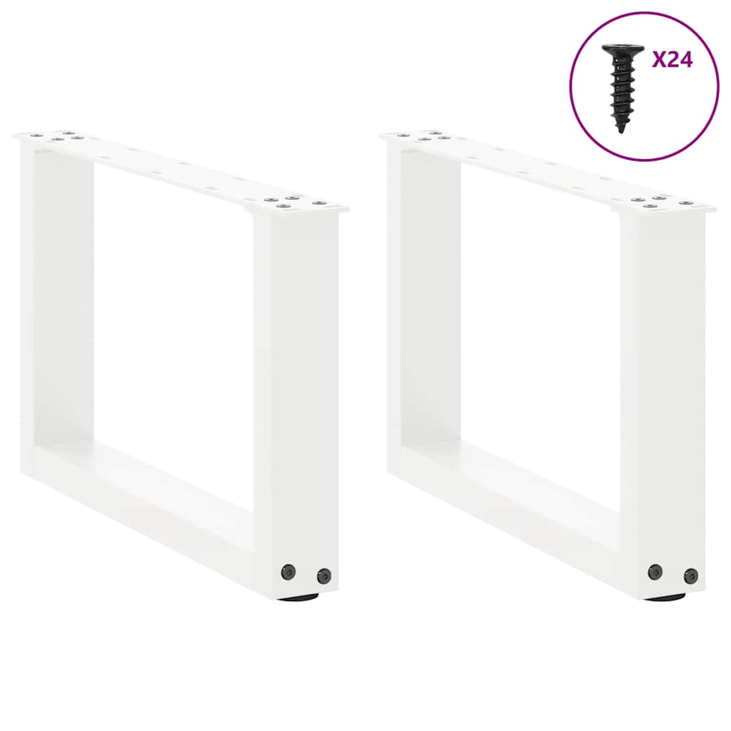 2 db U alakú fehér dohányzóasztal láb 50 x (30-31) cm acél