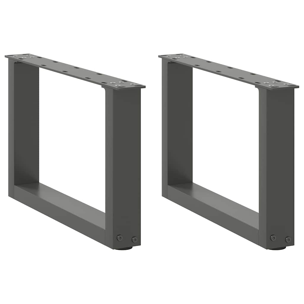 2 db antracitszürke U-alakú acél dohányzóasztal láb 50x(30-31) cm