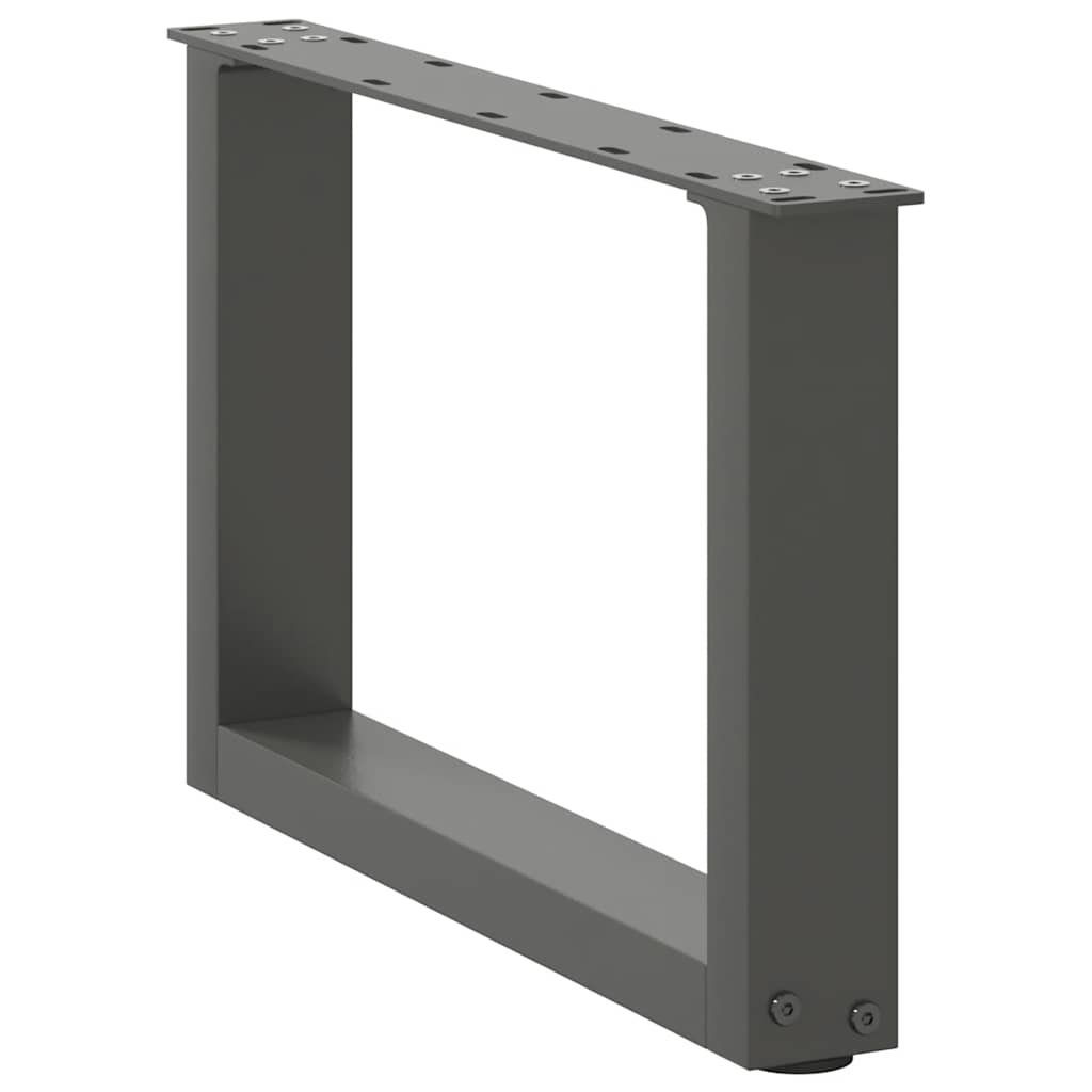 2 db antracitszürke U-alakú acél dohányzóasztal láb 50x(30-31) cm