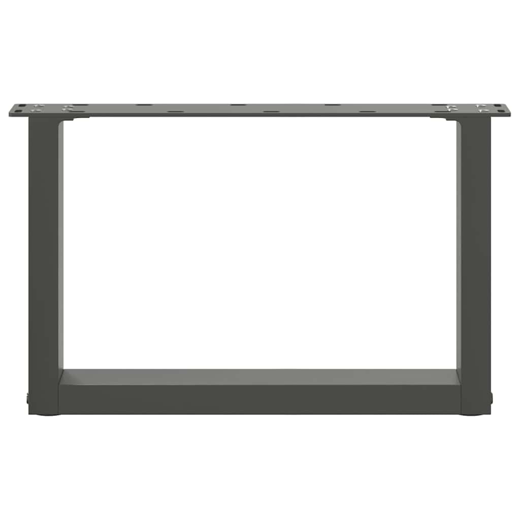 2 db antracitszürke U-alakú acél dohányzóasztal láb 50x(30-31) cm