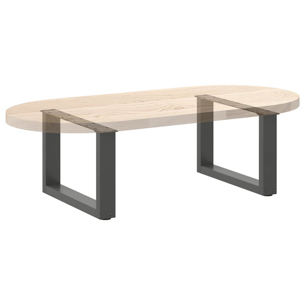 2 db antracitszürke U-alakú acél dohányzóasztal láb 50x(30-31) cm