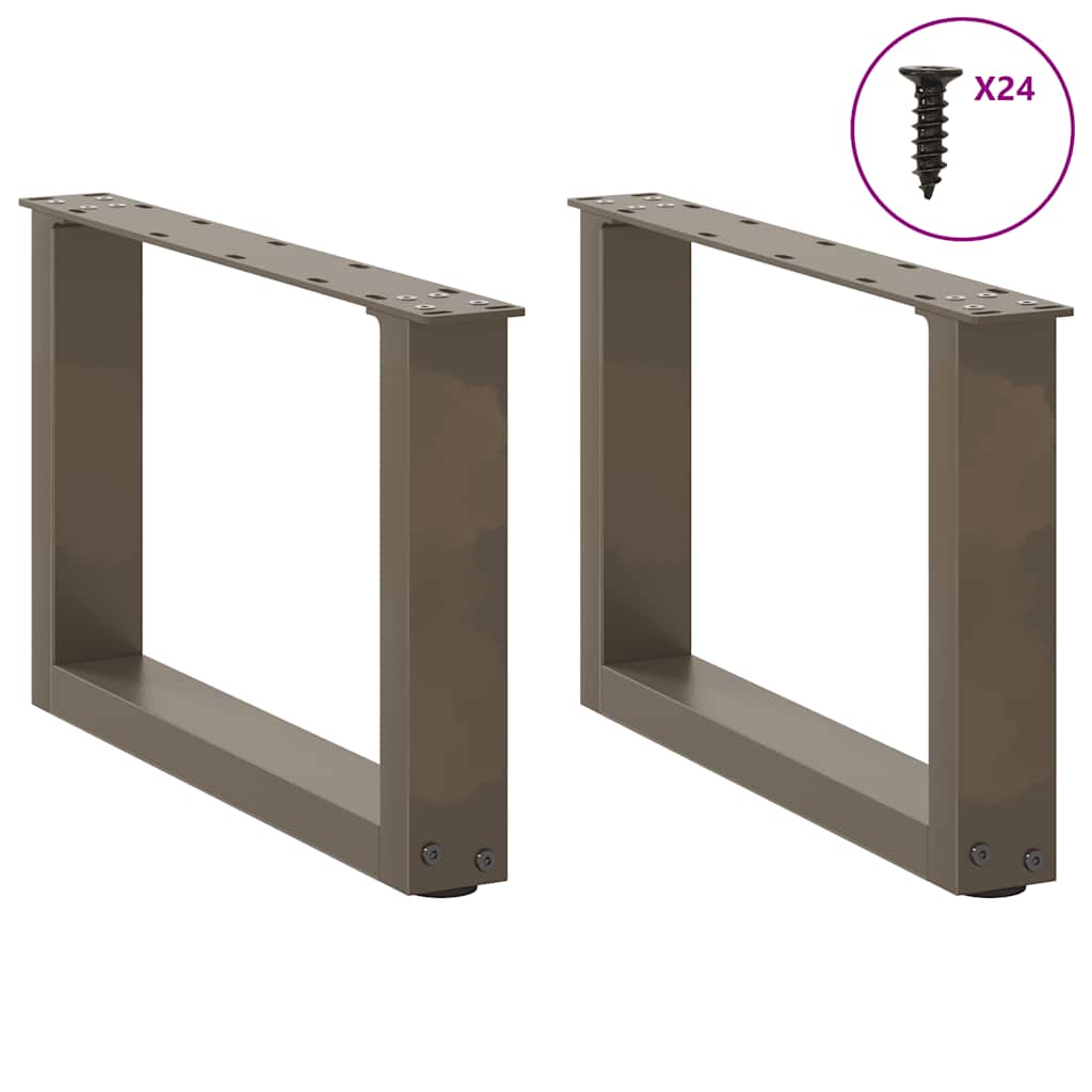 2 db U alakú natúr acél dohányzóasztal láb 50x(30-31) cm