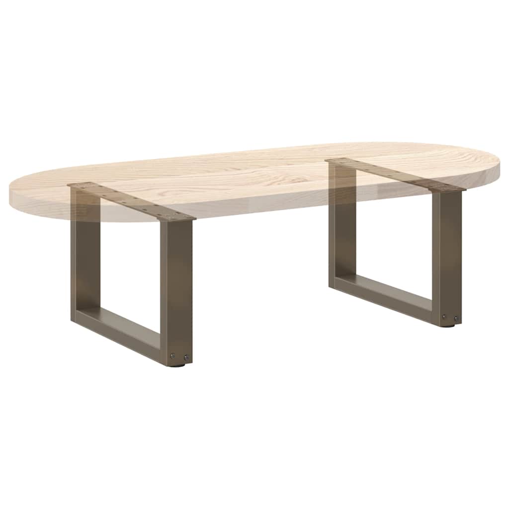 2 db U alakú natúr acél dohányzóasztal láb 50x(30-31) cm