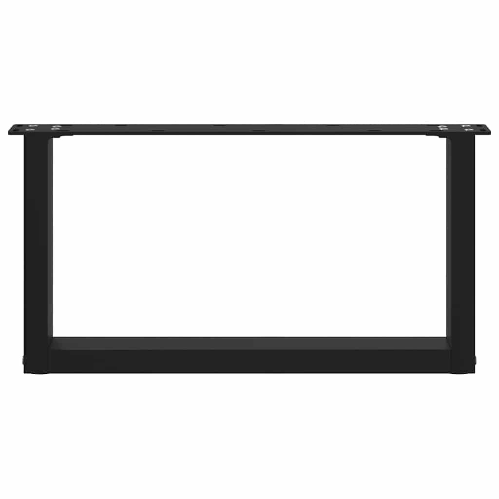 2 db U alakú dohányzóasztal láb fekete 60 x (30-31) cm acél dohányzóasztal láb