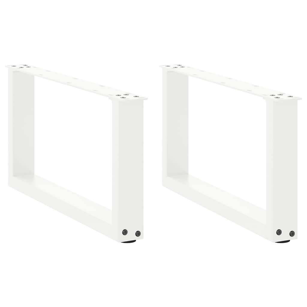 2 db U alakú dohányzóasztal láb fehér 60 x (30-31) cm acél