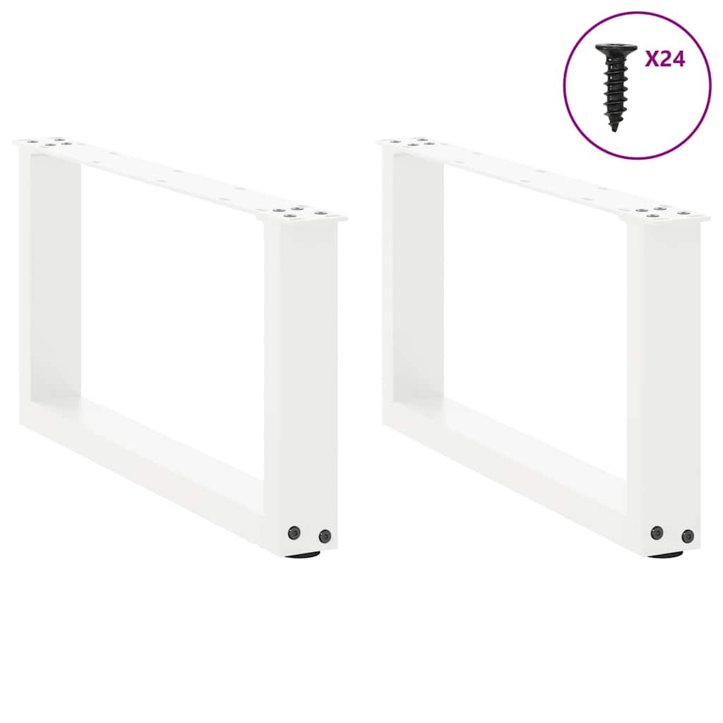 2 db U alakú dohányzóasztal láb fehér 60 x (30-31) cm acél