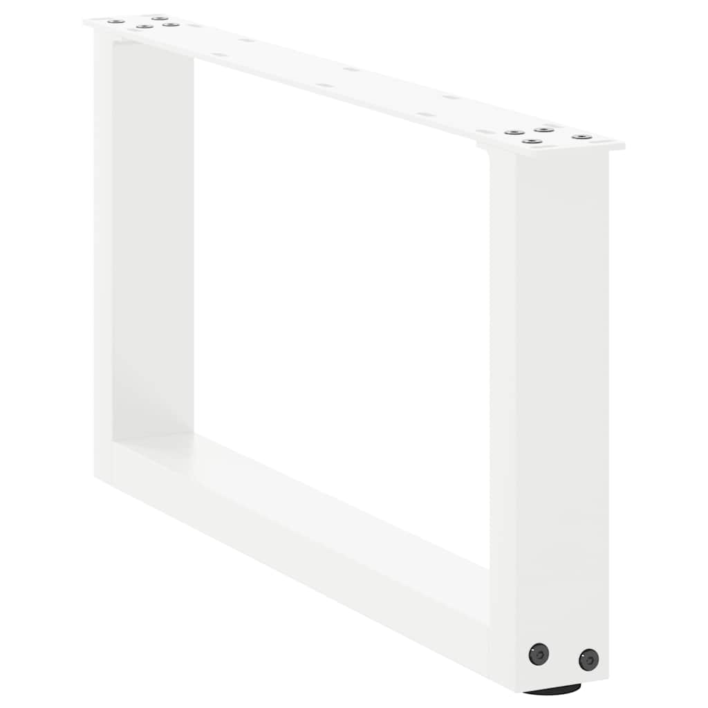 2 db U alakú dohányzóasztal láb fehér 60 x (30-31) cm acél