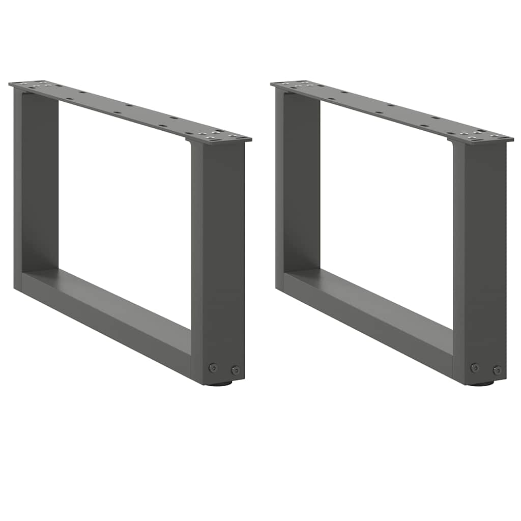 2 db antracitszürke, U alakú acél dohányzóasztal láb 60 x (30-31) cm