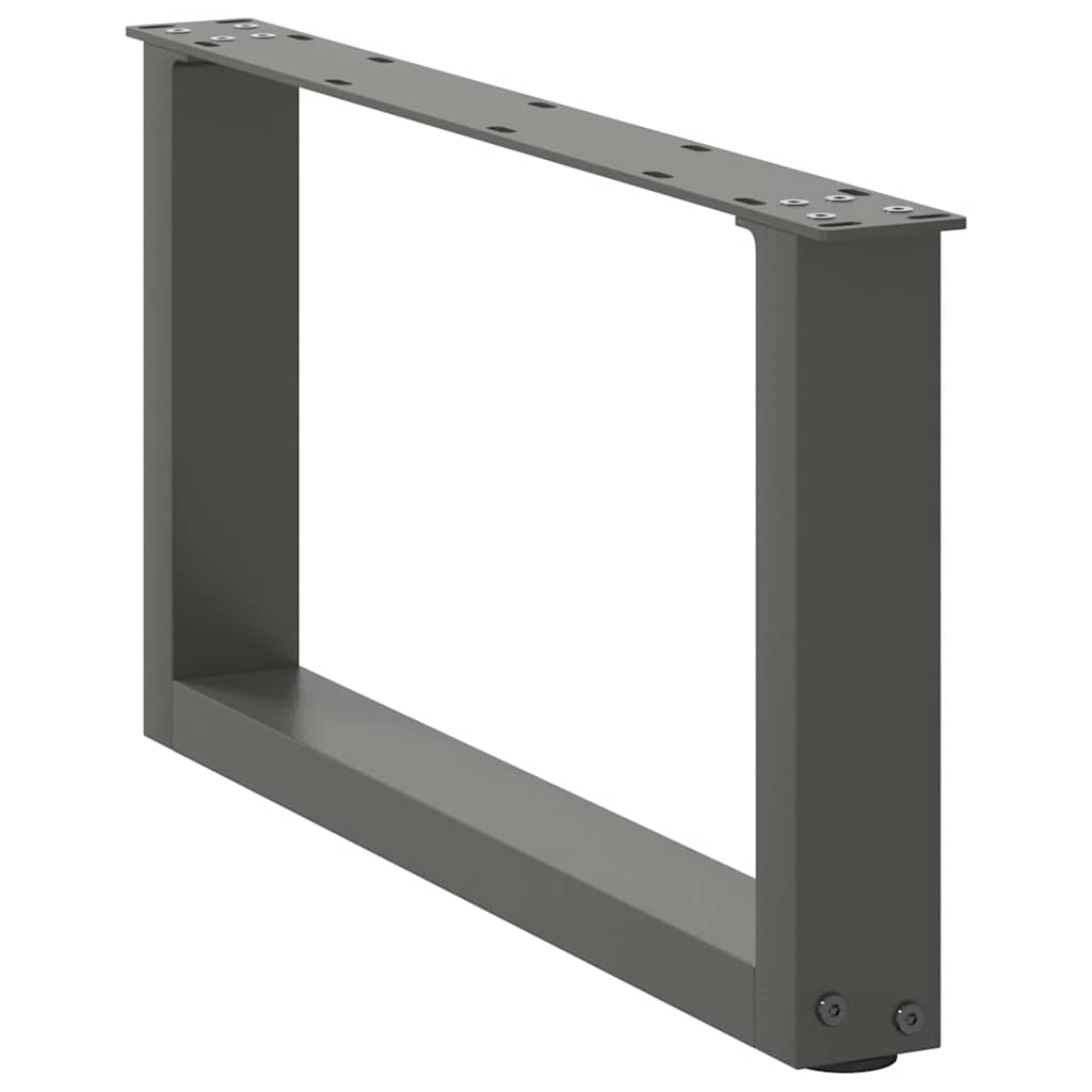 2 db antracitszürke, U alakú acél dohányzóasztal láb 60 x (30-31) cm