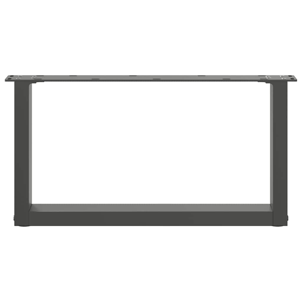 2 db antracitszürke, U alakú acél dohányzóasztal láb 60 x (30-31) cm