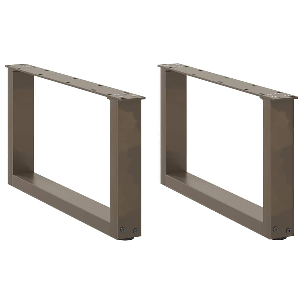 2 db U alakú dohányzóasztal láb natúr acélból 60x(30-31) cm