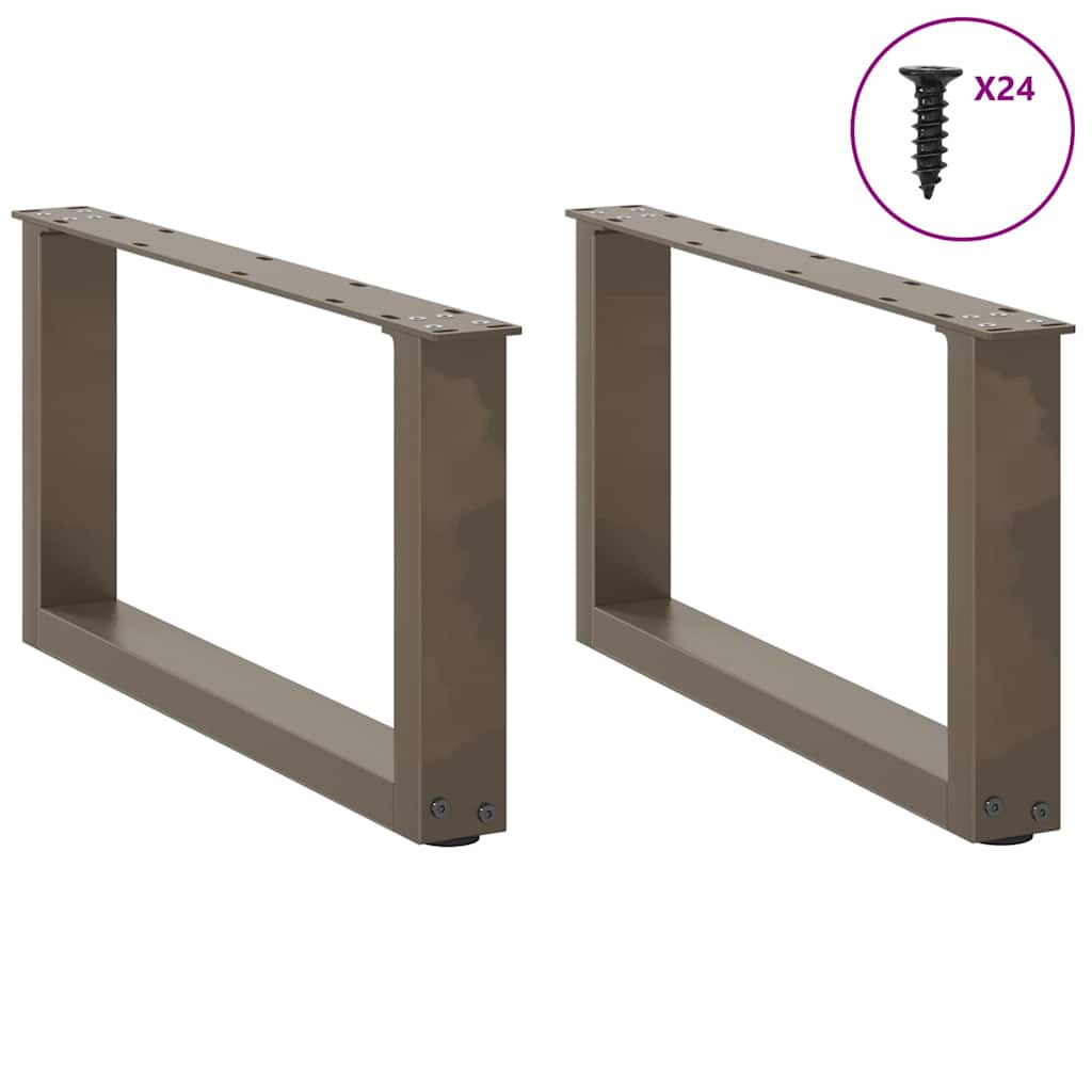2 db U alakú dohányzóasztal láb natúr acélból 60x(30-31) cm