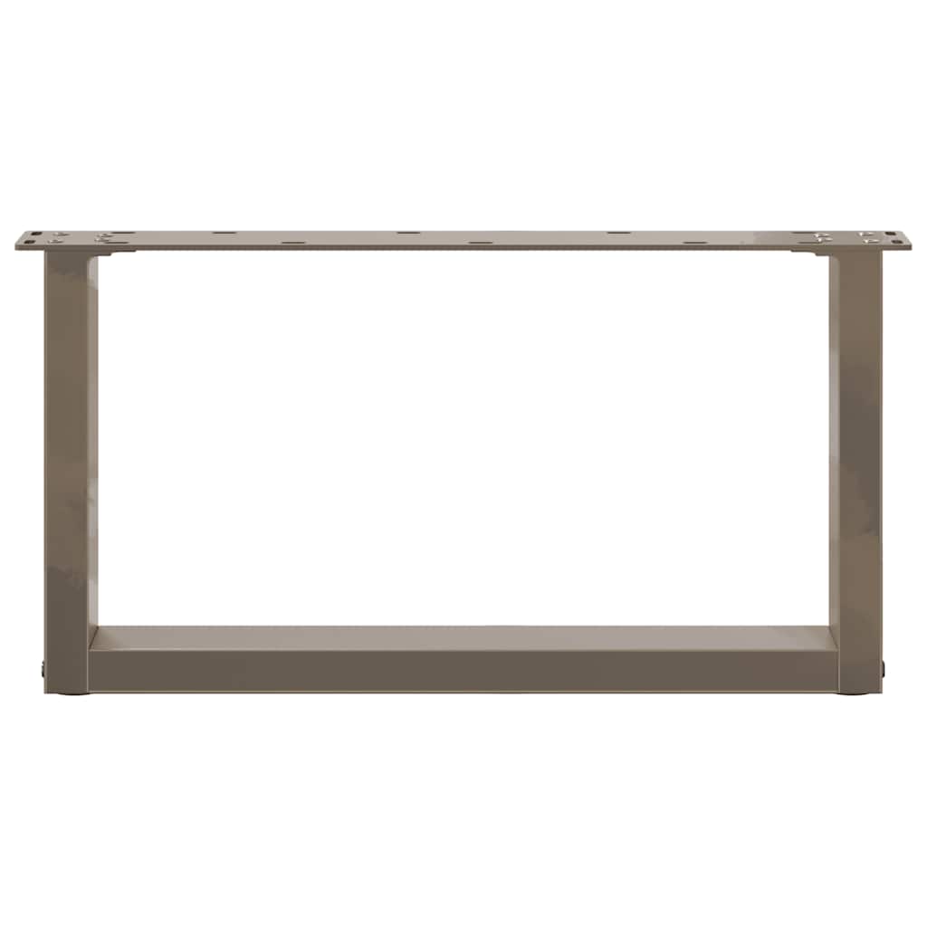 2 db U alakú dohányzóasztal láb natúr acélból 60x(30-31) cm