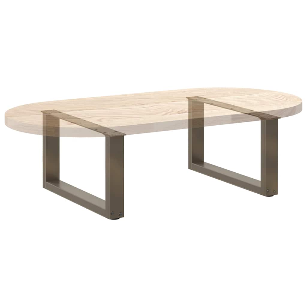 2 db U alakú dohányzóasztal láb natúr acélból 60x(30-31) cm