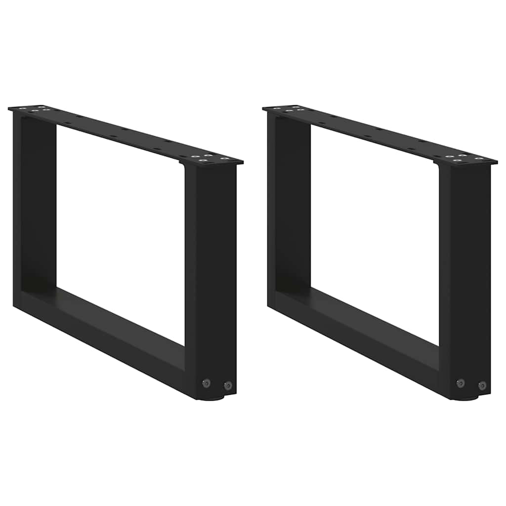 2 db U alakú dohányzóasztal láb fekete 70 x (30-31) cm acél dohányzóasztal láb