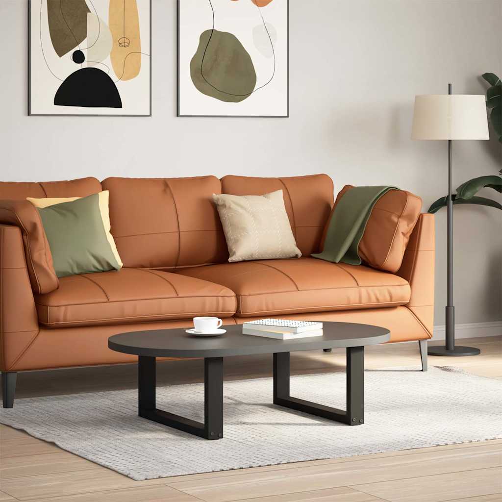 2 db U alakú dohányzóasztal láb fekete 70 x (30-31) cm acél dohányzóasztal láb