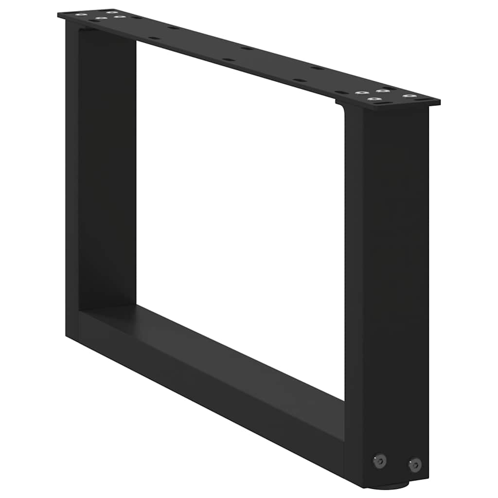 2 db U alakú dohányzóasztal láb fekete 70 x (30-31) cm acél dohányzóasztal láb