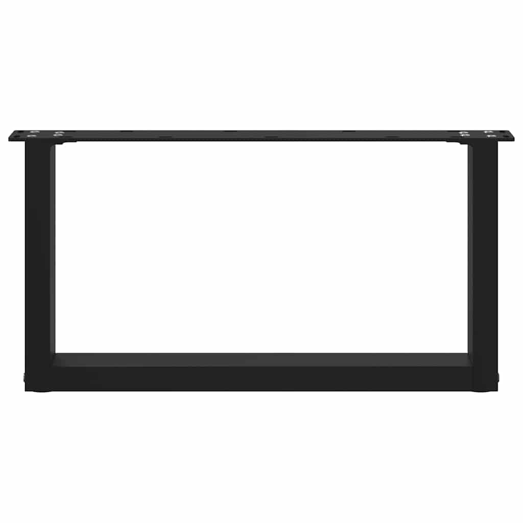 2 db U alakú dohányzóasztal láb fekete 70 x (30-31) cm acél dohányzóasztal láb