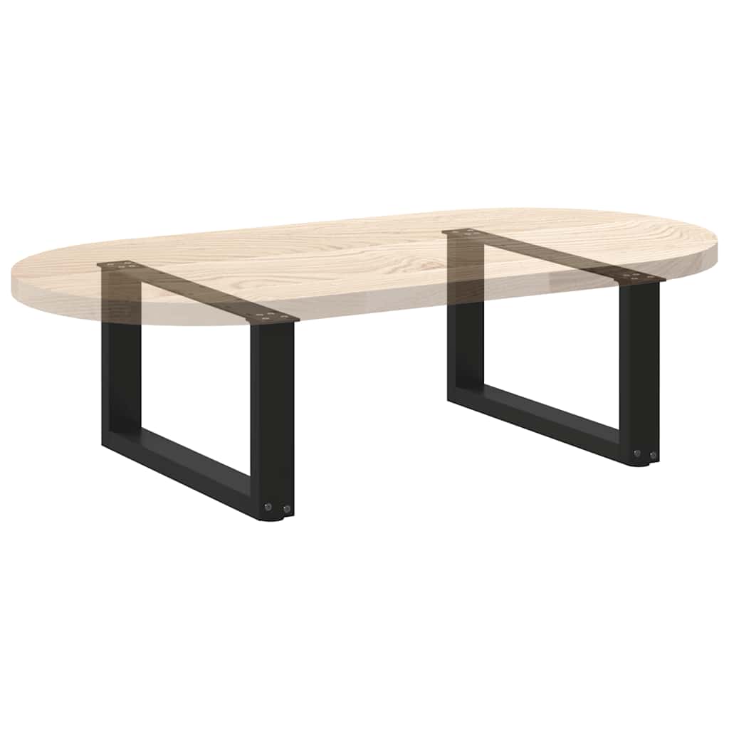 2 db U alakú dohányzóasztal láb fekete 70 x (30-31) cm acél dohányzóasztal láb