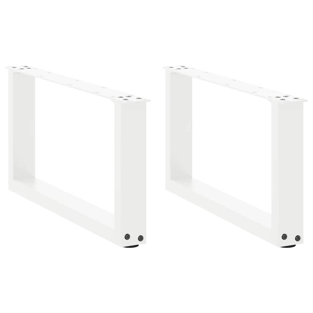 2 db U alakú fehér dohányzóasztal láb 70 x (30-31) cm acél