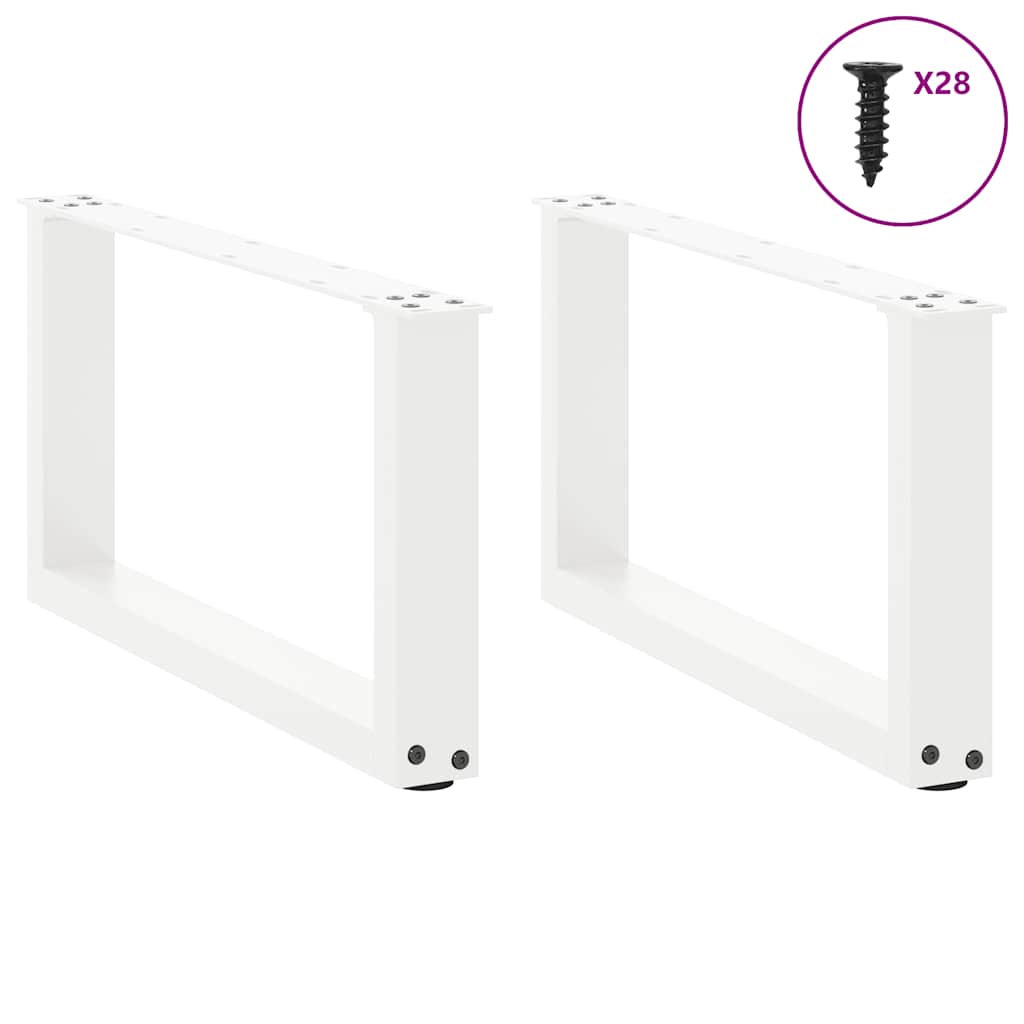 2 db U alakú fehér dohányzóasztal láb 70 x (30-31) cm acél