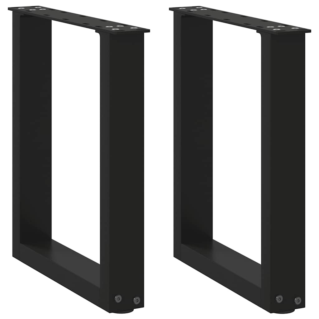 2 db U alakú dohányzóasztal láb fekete 28 x (42-43) cm acél dohányzóasztal láb