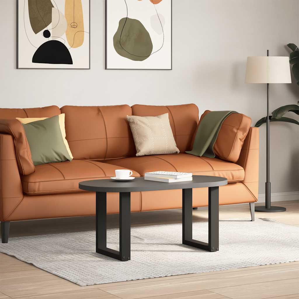 2 db U alakú dohányzóasztal láb fekete 28 x (42-43) cm acél dohányzóasztal láb