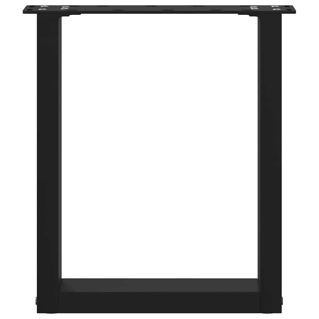 2 db U alakú dohányzóasztal láb fekete 28 x (42-43) cm acél dohányzóasztal láb