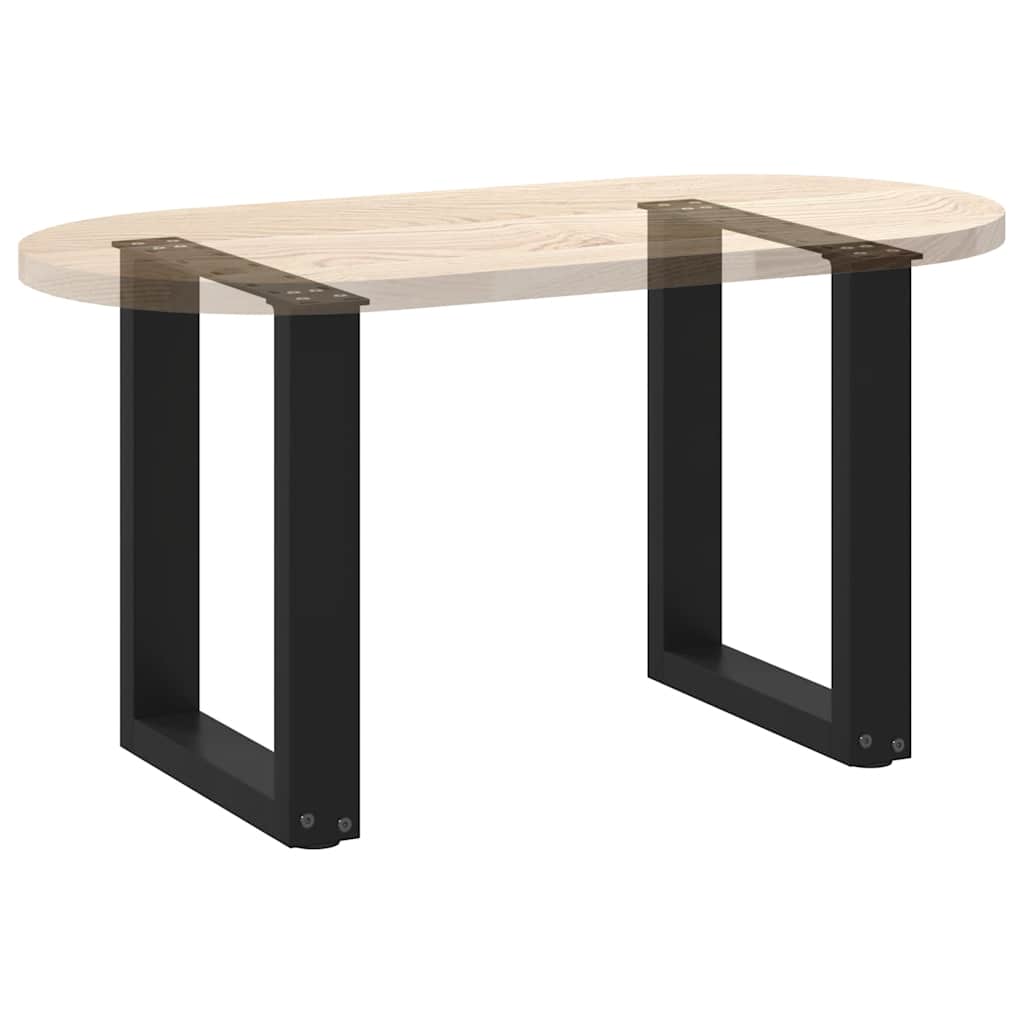 2 db U alakú dohányzóasztal láb fekete 28 x (42-43) cm acél dohányzóasztal láb