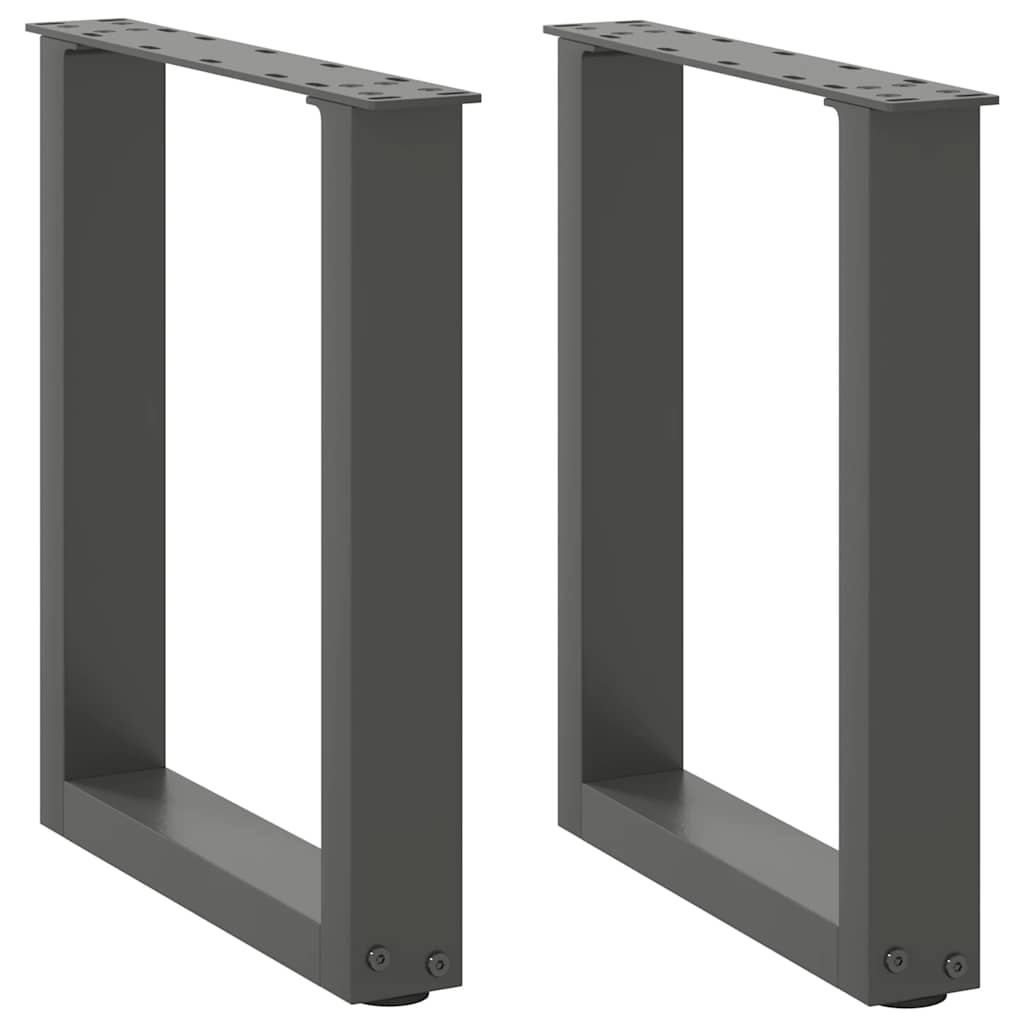 2 db antracitszürke U-alakú dohányzóasztal láb 28x(42-43) cm acél